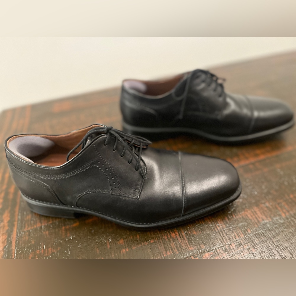 Johnston & Murphy Maddox Cap Toe Black Oxford XC4 Dress Shoes Size 11 X W EUC - Picture 2 of 11